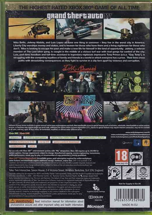 Grand Theft Auto 4 and Episodes From Liberty City - XBOX 360 (B Grade) (Genbrug)